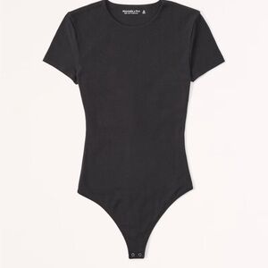 Short-Sleeve Cotton-Blend Seamless Fabric Crew Bodysuit